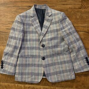Boys linen multi plaid blazer. Size 4. NWOT